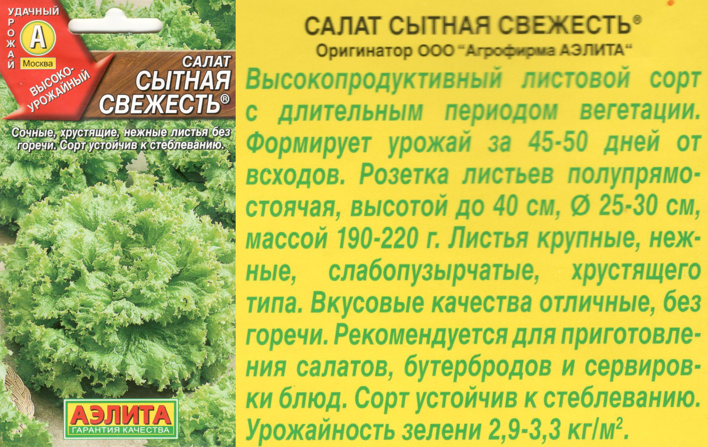 картинка Салат Сытная свежесть 0,5 гр. полукочанный $ Аэлита интернет-магазин "Дачник"