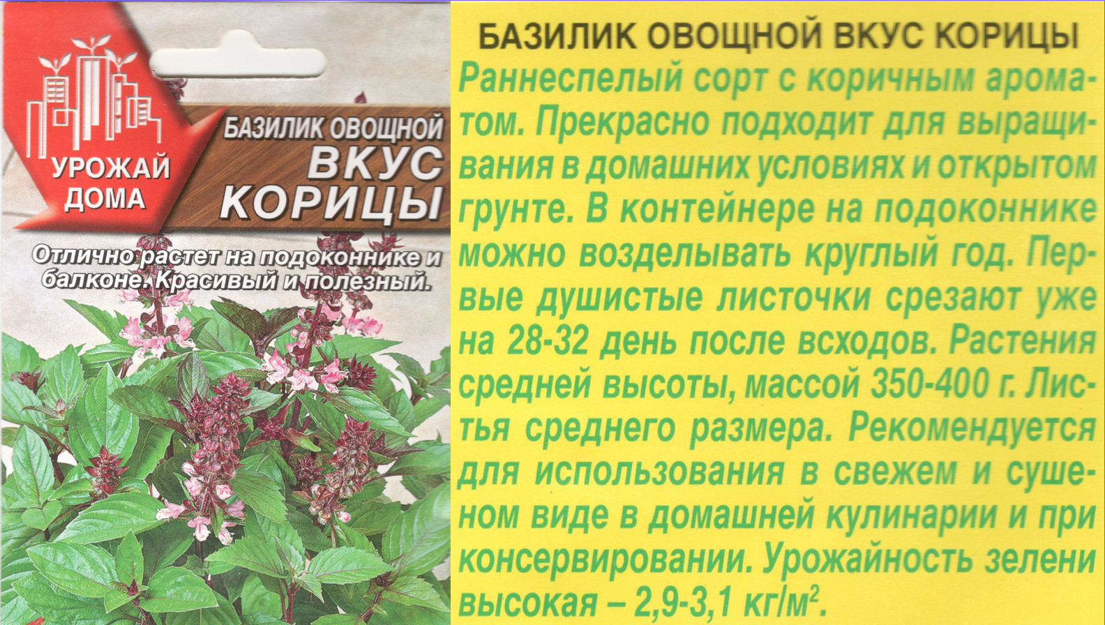 картинка Базилик Вкус корицы 0,2 гр. овощной $ / Аэлита интернет-магазин "Дачник"