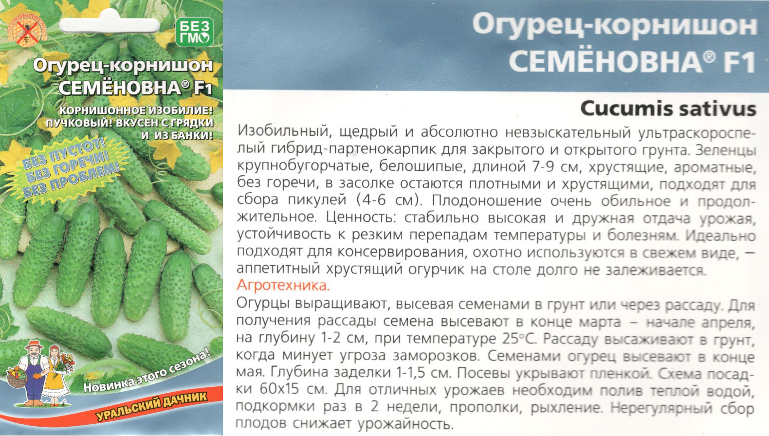 картинка Огурец Семеновна 10 шт. $ УД интернет-магазин "Дачник"