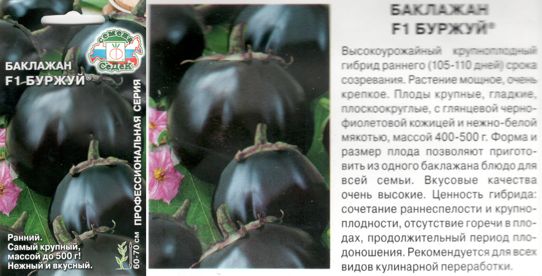 картинка Баклажан Буржуй 0,3 гр. $ Седек интернет-магазин "Дачник"