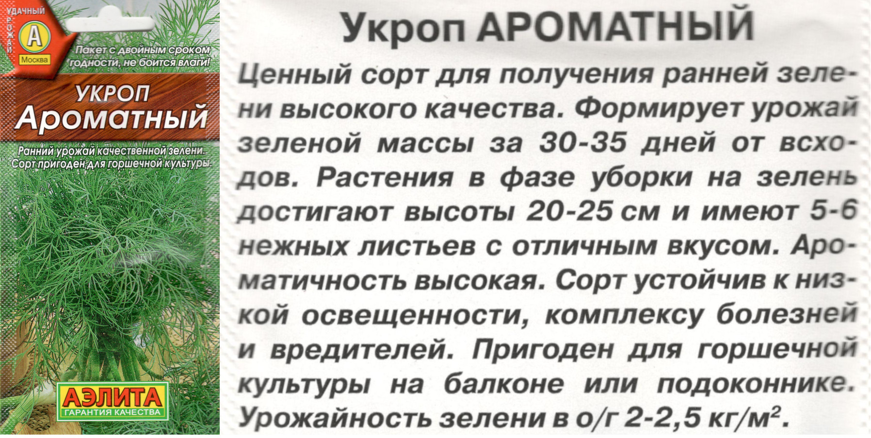 картинка Укроп Ароматный $ 2 гр. Аэлита интернет-магазин "Дачник"