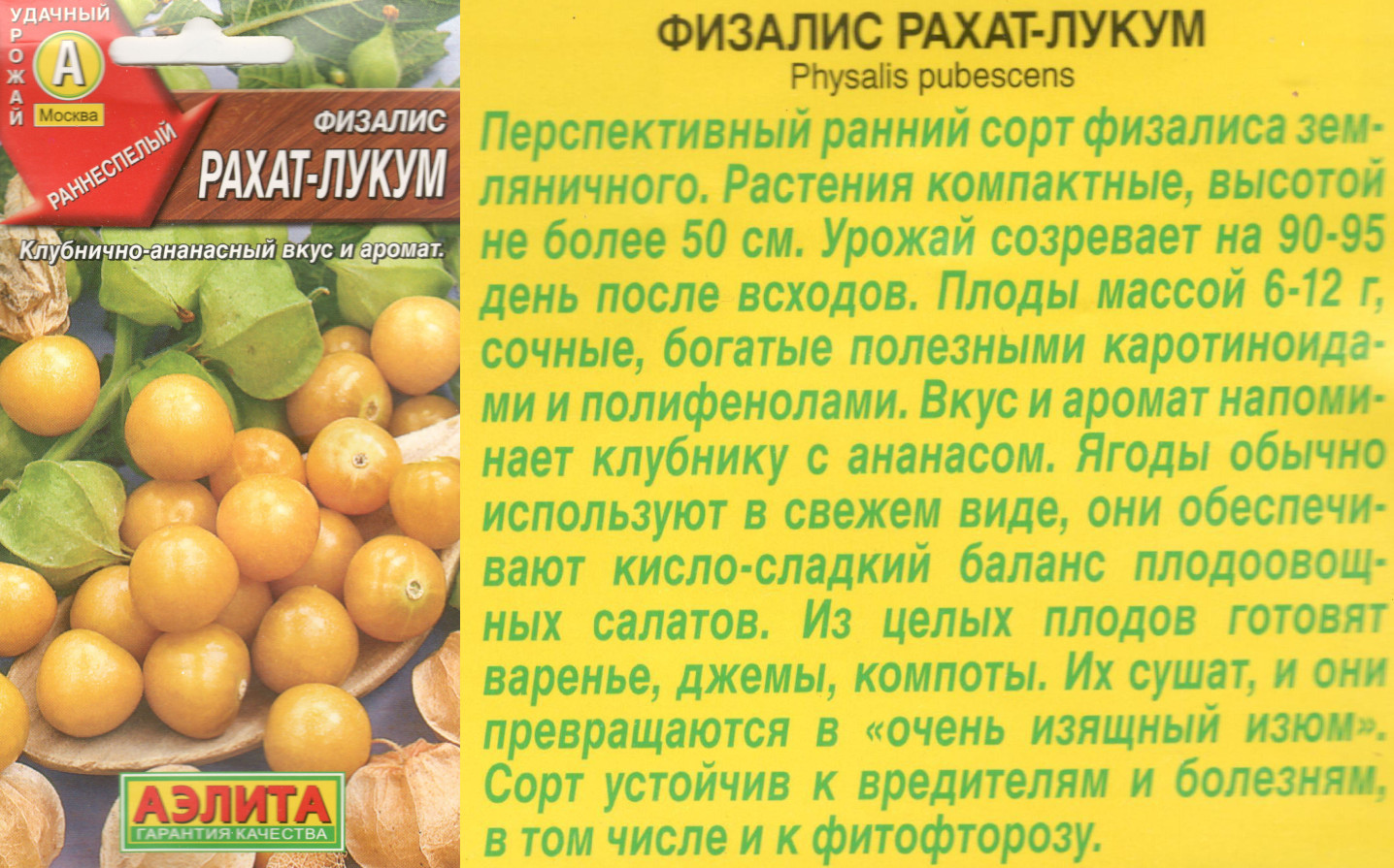 картинка Физалис Рахат-Лукум 0,2 гр. $ Аэлита интернет-магазин "Дачник"