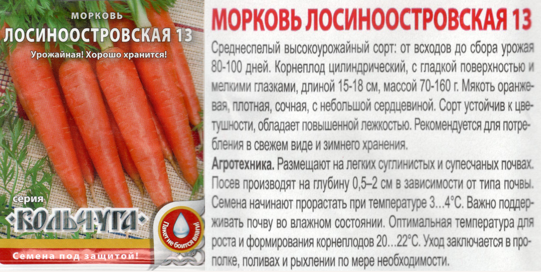 картинка Морковь Лосиноостровская 13 2 гр. (Кольчуга) $ РО интернет-магазин "Дачник"