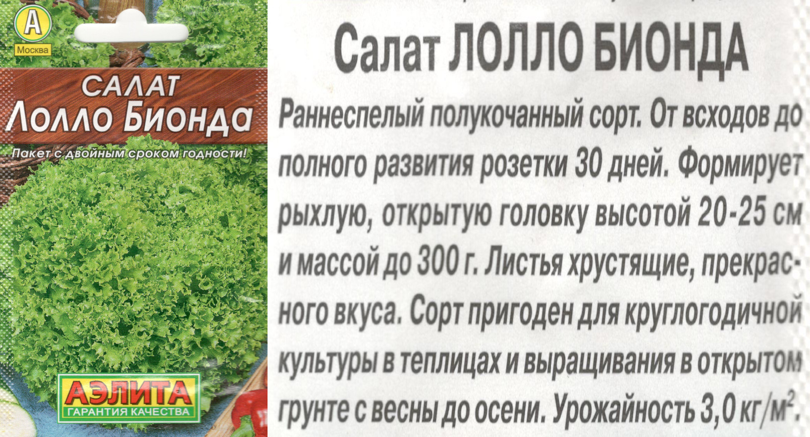 картинка Салат Лолло Бионда 0,5 гр. $ (Лидер Аэлита) Болгов интернет-магазин "Дачник"