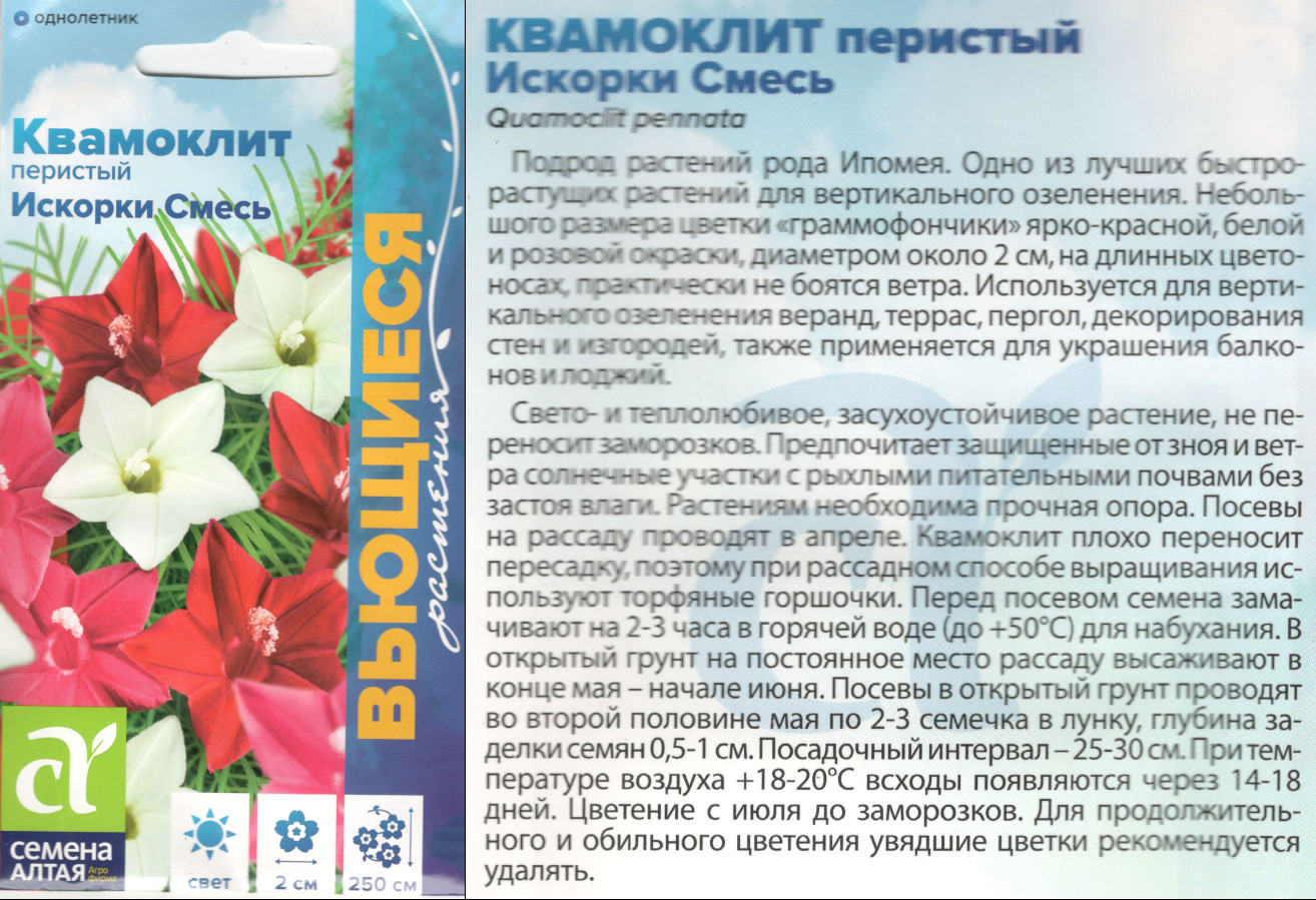 картинка Квамоклит Искорки 0,2 гр. смесь $ Сем.Алтая интернет-магазин "Дачник"