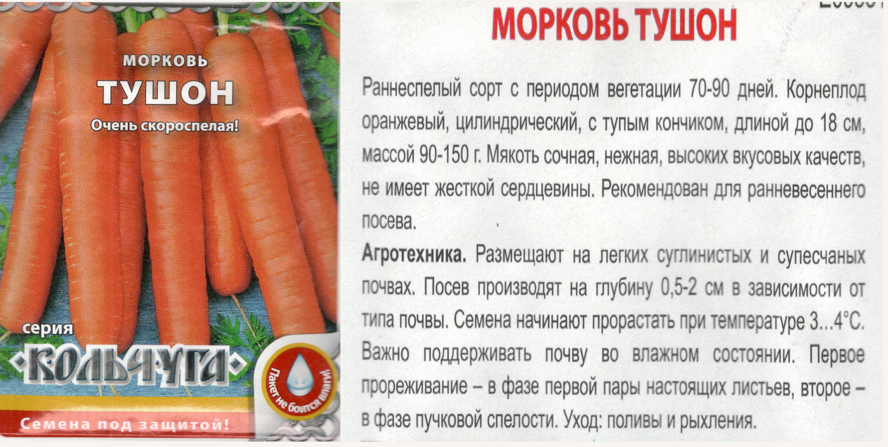 картинка Морковь Тушон 2 гр. (Кольчуга) $ РО интернет-магазин "Дачник"