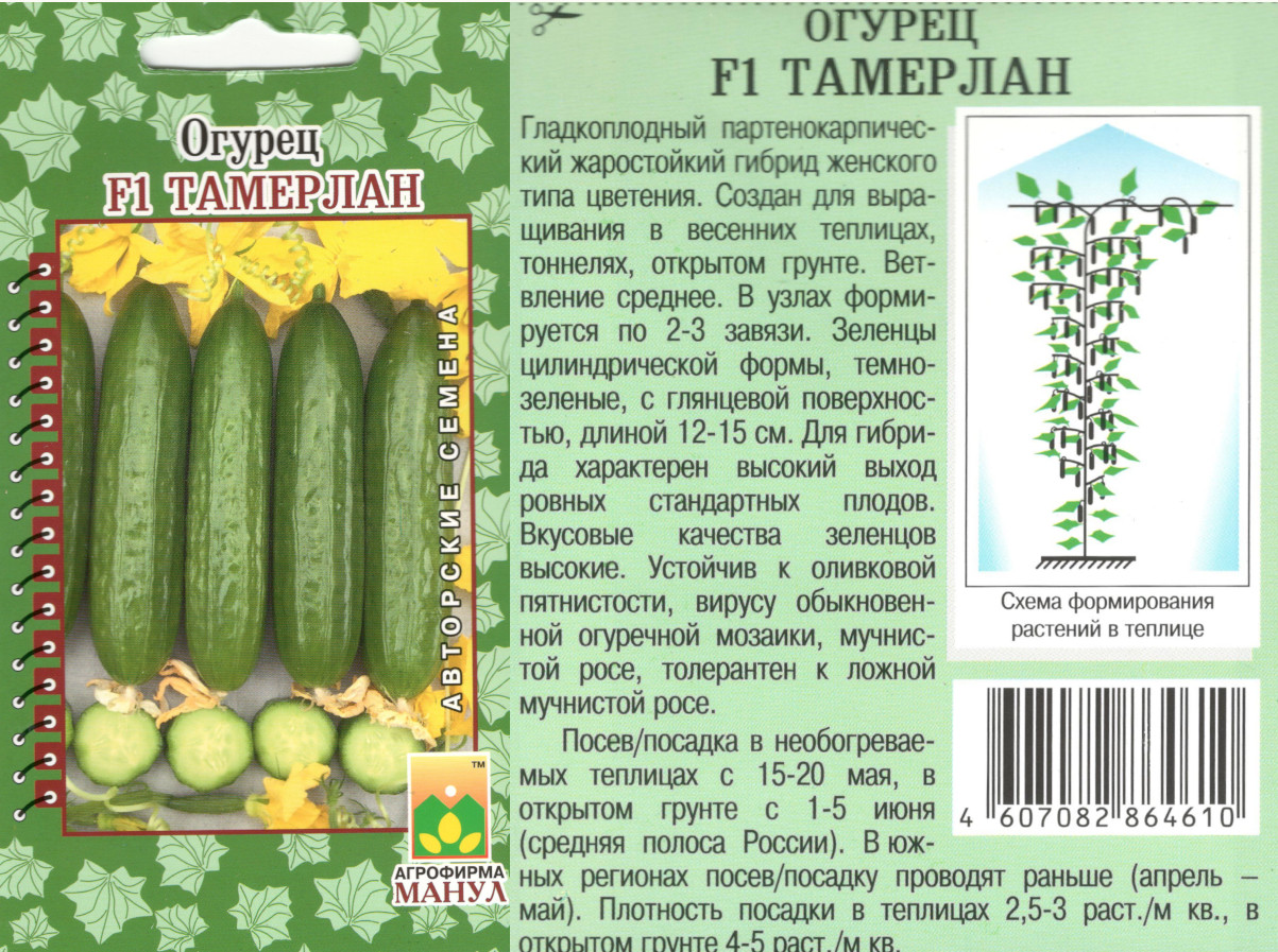 картинка Огурец Тамерлан 10 шт. $ Манул интернет-магазин "Дачник"