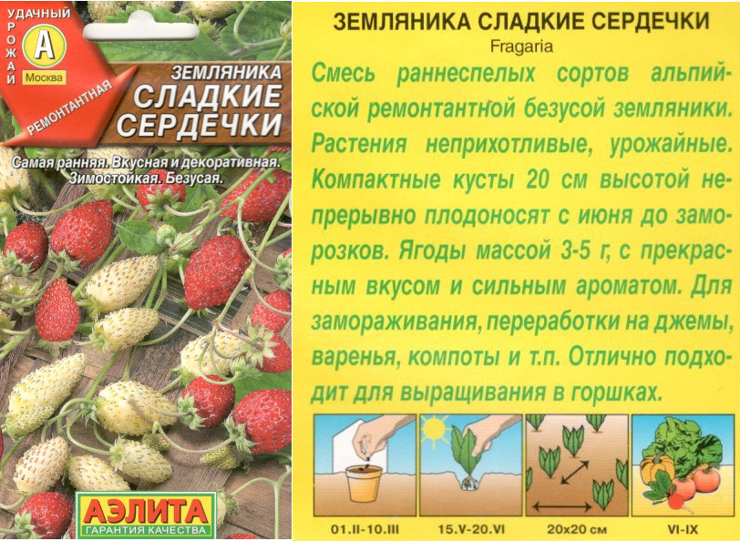 картинка Земляника Сладкие сердечки 0,04 гр. $ Аэлита интернет-магазин "Дачник"