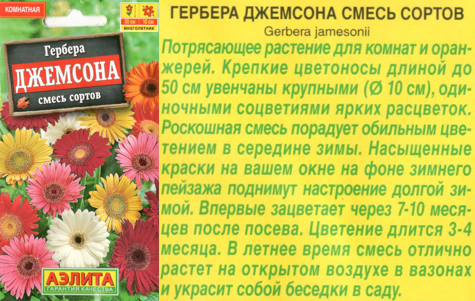 картинка Гербера Джемсона 0,04 гр. $ смесь окрасок / Аэлита интернет-магазин "Дачник"